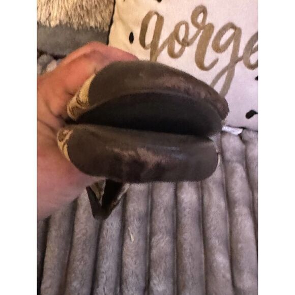 Coach chelsea tan/brown signature jacquard cap toe flat/shoe 10 - Picture 5 of 9